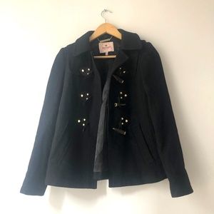 JUICY COUTURE pitch black swing toggle coat
